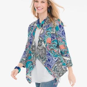 Chico’s Paisley Linen Drape Jacket